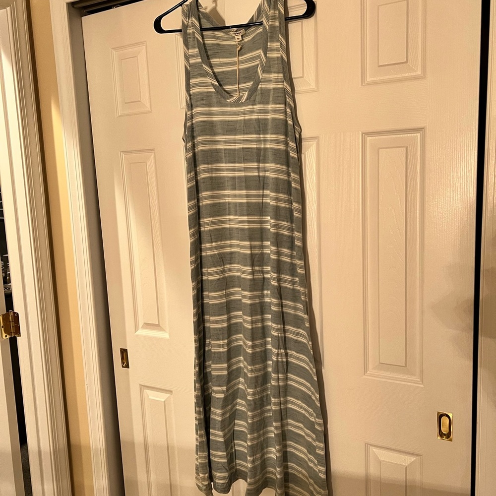 trestle stripe long tank dress